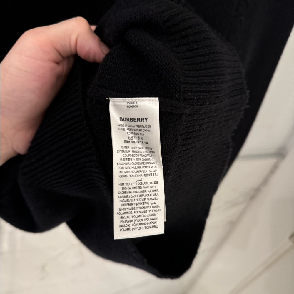 SOLD Burberry Black Sweater with Striped Accents - Picture 3 of 10